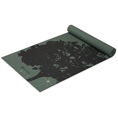 Gaiam Yoga Mat - Premium 6mm Print Extra Thick Non Slip Exercise & Fitness Mat for All Types of Yoga, Pilates & Floor Workouts (68"L x 24"W x 6mm Thick) - Luminary