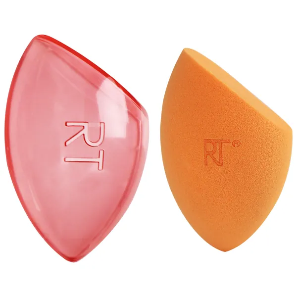 REAL TECHNIQUES Miracle Complexion Makeup Sponge for full cover foundation with Travel Case (Packaging and Colour May Vary)