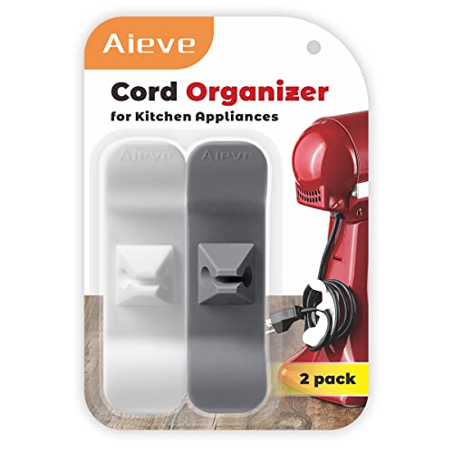 Aieve Cord Organizer for Kitchen Appliances - dark grey & white