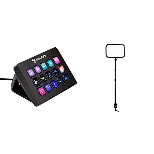 Elgato Stream Deck MK.2 € Studio Controller, 15 Macro Keys & Key Light - Professional 2800 lumens Studio Light with Desk clamp for Streaming, Recording and Video Conferencing - Controller + Light