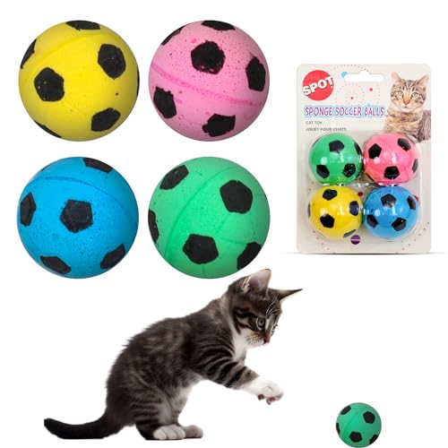 Ethical Sponge Soccer Balls Cat Toy, 4-Pack