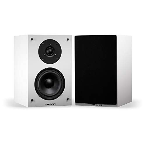 Fluance Elite High Definition 2-Way Bookshelf Surround Sound Speakers for 2-Channel Stereo Listening or Home Theater System - White/Pair (SX6WH) - White