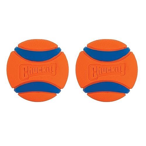 Chuckit! Ultra Ball Dog Toy, Medium (2.5 Inch Diameter) Pack of 2, for breeds 20-60 lbs - Medium (2.5" Ball) - Pack of 2 - Ball(s) Only