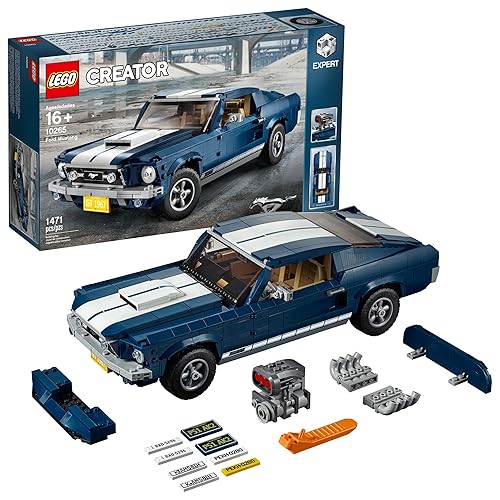 LEGO Creator Expert Ford Mustang 10265 Building Set - Exclusive Advanced Collector's Car Model, Featuring Detailed Interior, V8 Engine, Home and Office Display, Collectible for Adults and Teens - Multicolor