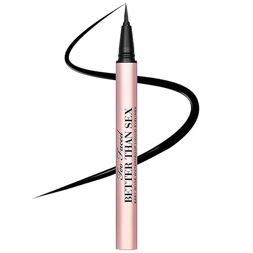 Too Faced Better Than Sex Easy Glide Waterproof Liquid Eyeliner | High Pigment + Smudge Proof, 0.02 fl. oz. - Black