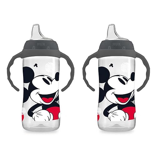 NUK Mickey Mouse Large Learner Cup 10oz 2pk – BPA Free, Spill Proof Sippy Cup - 2 Pack - Mickey Mouse