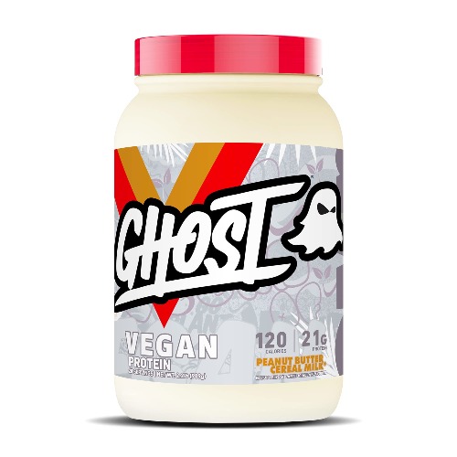 GHOST Vegan Protein Powder, Peanut Butter Cereal Milk - 2lb, 20g of Protein - Plant-Based Pea & Organic Pumpkin Protein - ­Post Workout & Nutrition Shakes, Smoothies, & Baking - Soy & Gluten-Free - Peanut Butter Cereal Milk
