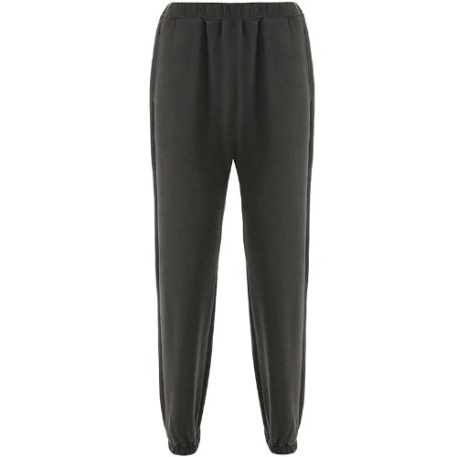 Oversized Cotton Joggers - Jet Black / M