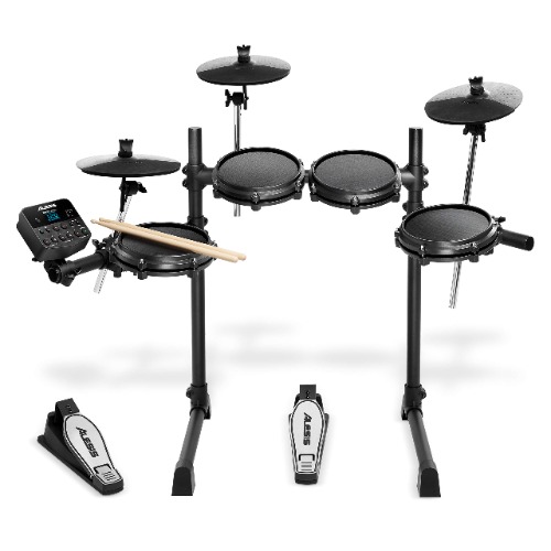 Alesis Drums Turbo Mesh Kit – Electric Drum Set With 100+ Sounds, Mesh Drum Pads, Drum Sticks, Connection Cables and 60 Melodics Lessons - Drums Only