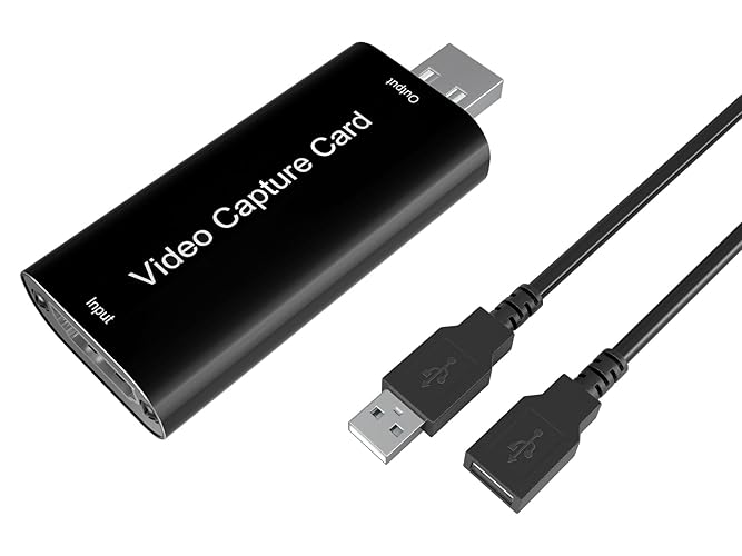 DiamondTiger Capture Card for Streaming - 4K HDMI Video Capture Card,Cam Link Card Game Audio Capture Adapter,HDMI to USB 2.0 Record Capture Device for Streaming, Gaming,Live Broadcasting - USB2.0 30Hz - Black