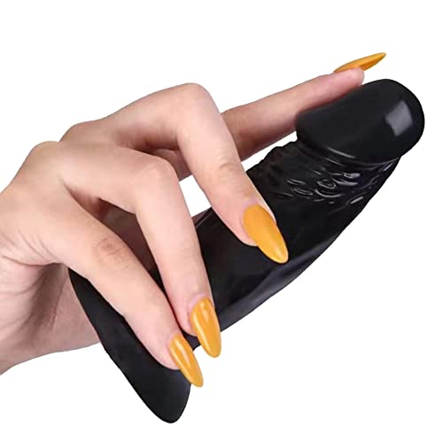 Small Dildo,4.3 in Soft Small Anal Plug,Beginner Anal Dildo Ease Training Adults Sex Toy for Women Men.Multifunctional Sex Toy Games (Black) - Black