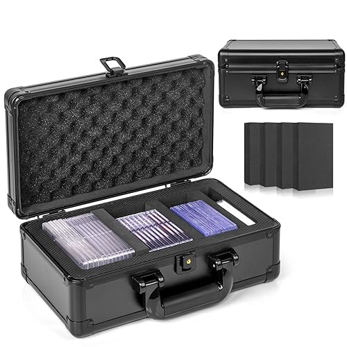 ULTRGEE Top Loader Storage Box, Graded Card Storage Boxes, Trading Card Organizer Cases, PSA Slab Case Holder for Sports Cards, Holds 125+ Top Loaders - 1 Row