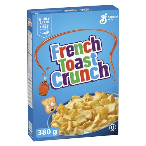 CINNAMON TOAST CRUNCH French Toast Crunch Cereal Box, Bursting with Syrup and Cinnamon Taste, 380 Grams Cereal Package
