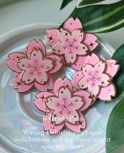 Sakura Spinning Enamel Pin | B Grade