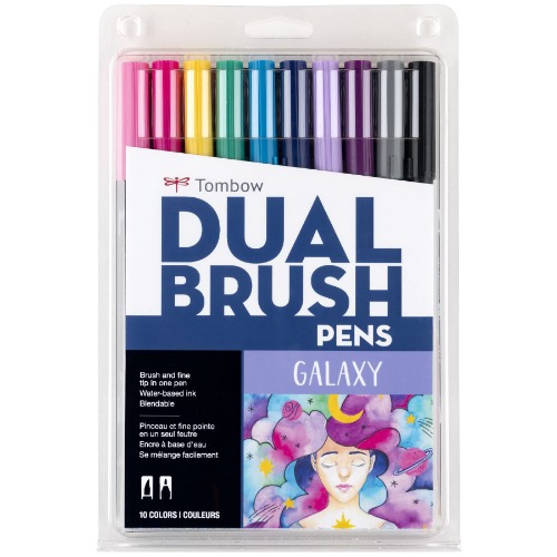 Tombow Dual Brush Pen Art Markers 10-count(Pack of 1), Galaxy (Packaging May Vary) - Galaxy