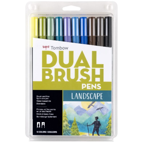 Tombow Dual Brush Pen Set, 10-Pack, Landscape Colors - DBP10-56169 - Landscape