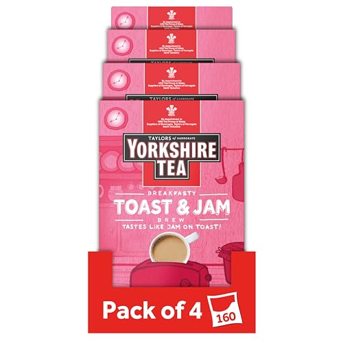 Yorkshire Tea Toast & Jam Brew Flavoured Tea Bags, Pack of 4 (Total of 160 Tea Bags) - Toast & Jam Brew