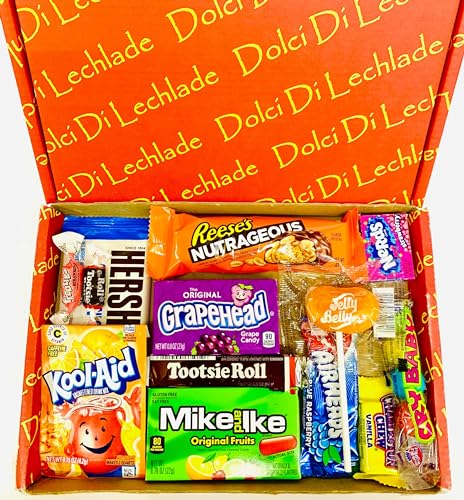American Sweets Gift Box by Dolci Di Lechlade - Classic USA Candy Chocolate Sweet Reeses, Kool Aid, Nerds, Tootsie - Easter Eggs Birthday Thanks Present Egg