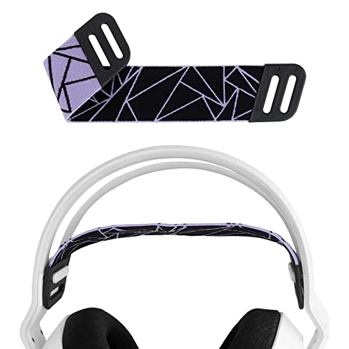 Geekria Mesh Fabric Headband Pad, Compatible with Logitech G733, G335 Headphones Replacement Band/Headset Headband Cushion Cover Repair Parts (Black/Purple)