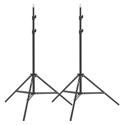 Neewer 6.23 Feet/190 Centimeter Aluminum Light Tripod Stands For Studio Kits, Photography Lights, Softboxes(Black,2 Pack)