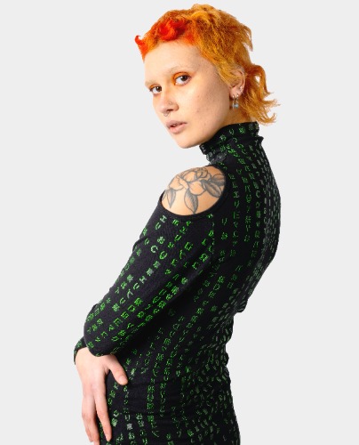WOMENS DRESS L/S BINARY | BLACK / M