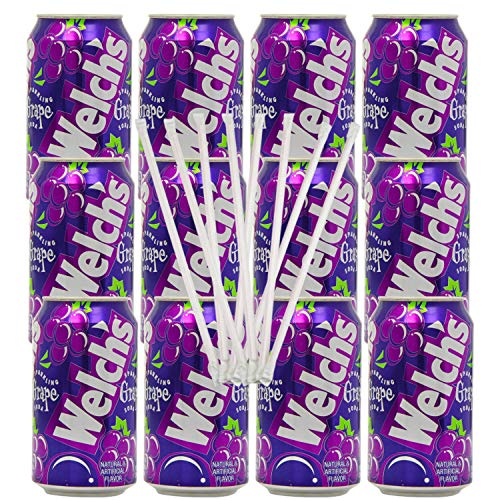 Welch's Sparkling Grape Soda Soft Drinks 12 oz Cans (Pack of 12)