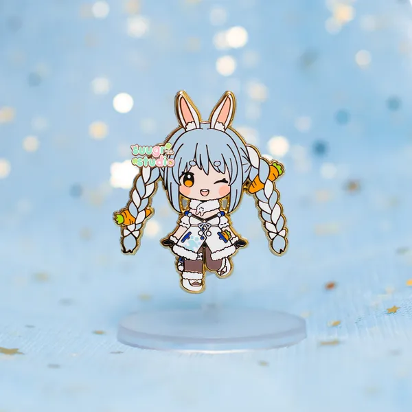 Hololive Vtuber Usada Pekora Enamel Pin, Fan Merch - [A Grade] / Locking Clasps