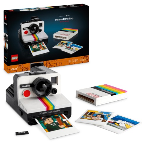 LEGO Ideas Polaroid OneStep SX-70 Kamera Byggsats för vuxna, Modellbyggsats med Byggbara Illustrerade Foton, Hobby och Hantverk, Rumsrekoration, Presentidé, från 18 år 21345