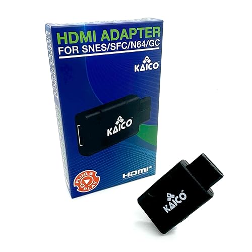 Kaico HDMI Adapter with S-Video and Composite Support Compatible with Nintendo N64, 64, Super Nintendo SNES, Famicom and Gamecube. A Simple Plug & Play Pass Through Adaptor Solution