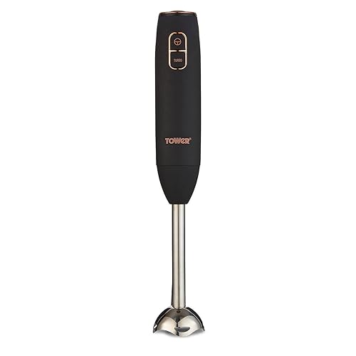 Tower Cavaletto T12059RG Stick Blender with Turbo Function, 600W, Black and Rose Gold - Black and Rose Gold - Single