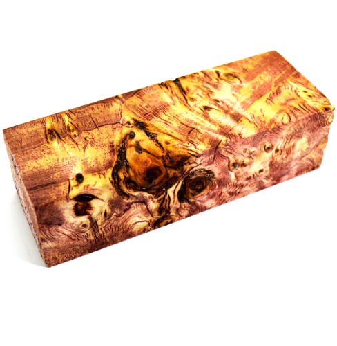 Stabilized BURL Wood Wooden Block Turning Blank Handle Blade Knives Knife Cactus Juice Stabilizing (#304)