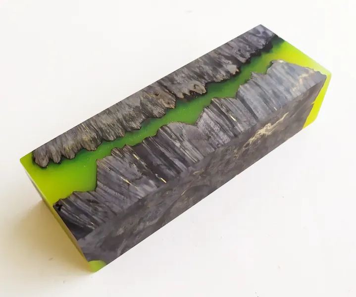 Gestabiliseerde esdoorn burl epoxyhars voor mesgrepen 30 * 45 * 130 mm (N 194)