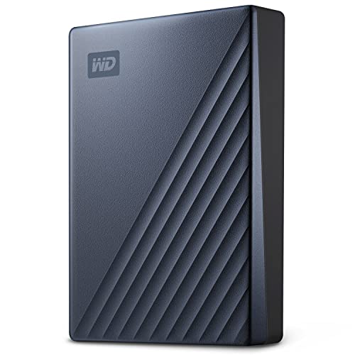 WD 5TB My Passport Ultra Blue Portable External Hard Drive HDD, USB-C and USB 3.1 Compatible - WDBFTM0050BBL-WESN - Blue - 5TB - PC - HDD