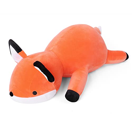 OurHonor Weighted Stuffed Animals, 4.2Lb Weighted Fox Plush, 24in Giant Fox Throw Pillow Soft Plushie Doll Toy Gifts - Fox