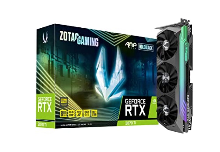 ZOTAC GeForce RTX™ 3070 Ti AMP Holo 8GB GDDR6X 256-bit 19 Gbps PCIE 4.0 Gaming Graphics Card, HoloBlack, IceStorm 2.0 Advanced Cooling, Spectra 2.0 RGB Lighting, ZT-A30710F-10P - AMP Holo