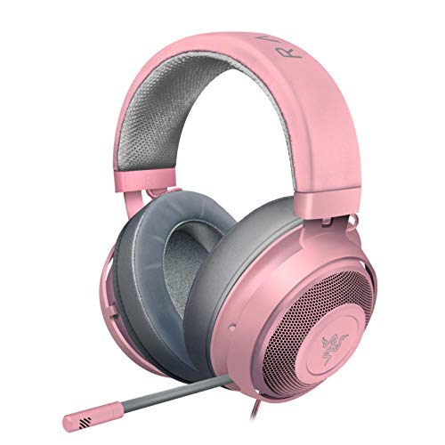 Razer Kraken Gaming Headset: Lightweight Aluminum Frame, Retractable Noise Isolating Microphone, For PC, PS4, PS5, Switch, Xbox One, Xbox Series X & S, Mobile, 3.5 mm Audio Jack - Quartz Pink - Quartz Pink