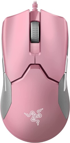 Razer Viper Ultralight Ambidextrous Wired Gaming Mouse: - 16K DPI Optical Sensor - Chroma RGB Lighting - 8 Programmable Buttons - Drag-Free Cord - Non-Retail Packaging - Quartz Pink - 