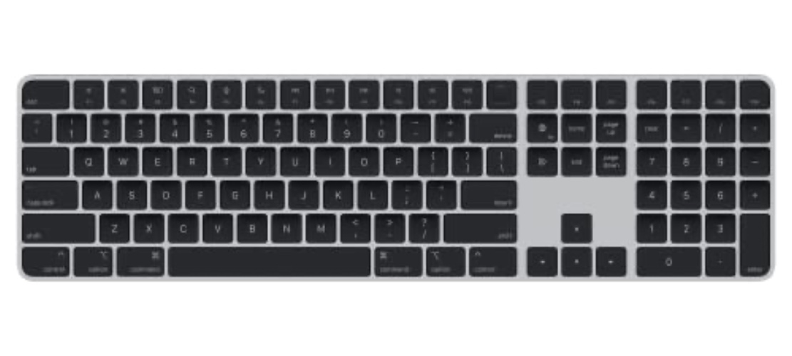 Apple Magic Keyboard w Touch ID and Numeric Keypad for Mac models w Apple silicon - Black Keys - US English (MMMR3LL/A) - US English - Black Keys
