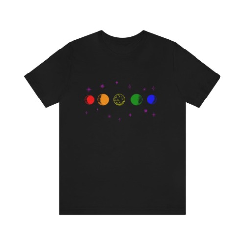 LGBTQ+ Moon Phase Shirt - Black / M