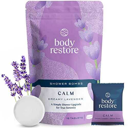 Shower Steamers Aromatherapy 15 Packs - Mothers Day Gifts for Mom, Relaxation Birthday Gifts for Women and Men, Stress Relief and Luxury Self Care, Lavender Shower Bath Bombs - BodyRestore - Lavender (15 Packs)