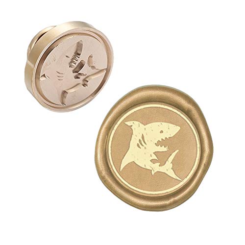 CRASPIRE Wax Seal Stamp Head Shark Replacement Sealing Brass Stamp Head Olny for Embellishment of Envelope Invitations Wedding Wine Package Scrapbooks Parcels Gift Party Greeting Cards - Shark Animal