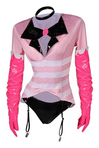 Poymium Angel Dust Cosplay Costume Angel Dust Cosplay Full Set Uniform Outfits Halloween Party Suit for Adult Women - Small - Angel Dust