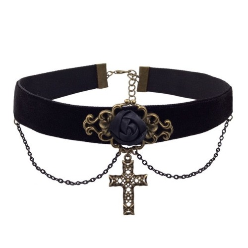 Rose/Cross Choker - DD-18
