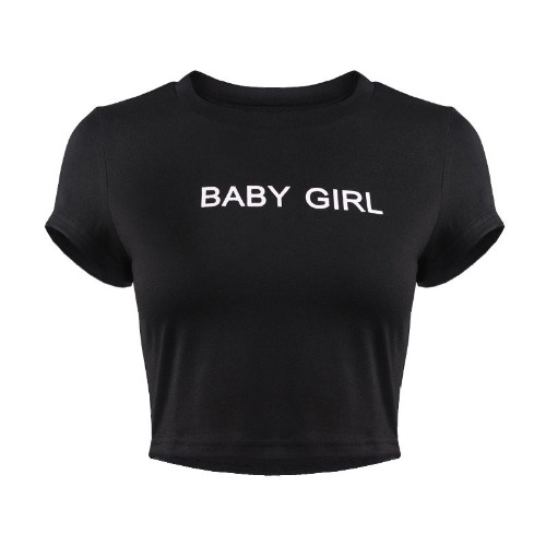 Babygirl Cropped Tee - Black / L