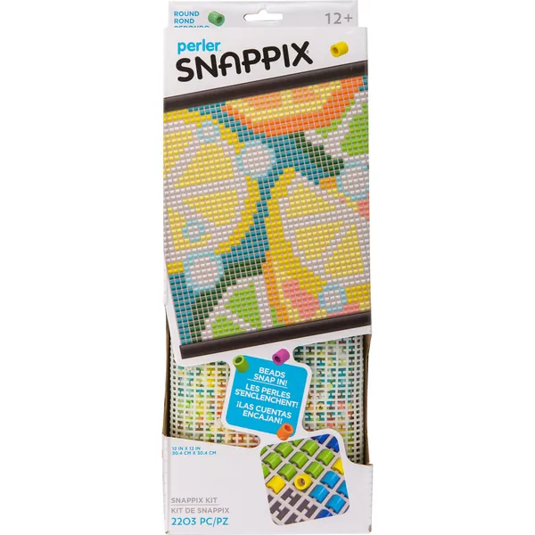 Perler Fruit Slices Snappix No-Iron Fuse Bead Craft Kit for Kids, 12" x 12", 2203 Piece - Fruit Slices