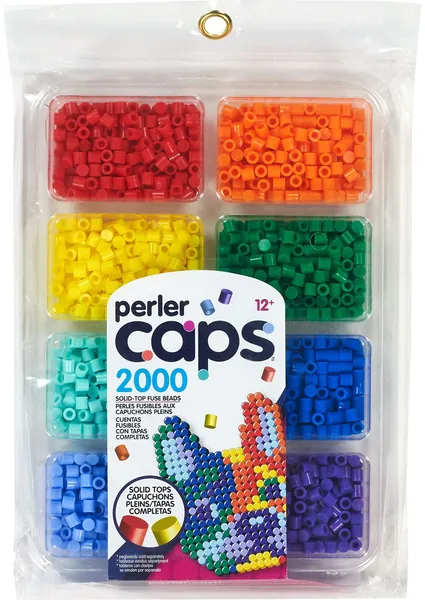 Perler Primary Colors Caps Bead Tray, 2000pcs - Primary