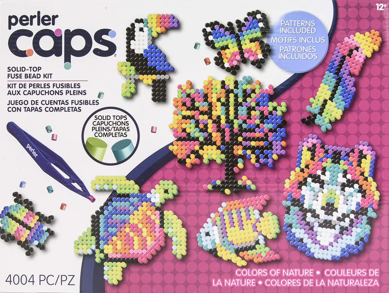 Perler Colors of Nature Deluxe Box Caps Beads Kit, 4000pcs - Nature