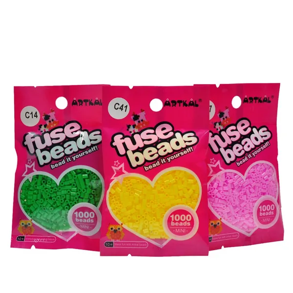 ARTKAL Iron Beads 1,000pcs Fuse Beads 2.6mm Mini Melty Beads, 101 Colors, 101 Pack - 101 Colors 2mm beads