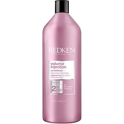 Redken Volume Injection Conditioner | Lightweight Volume Conditioner For Fine Hair | Detangles and Adds Volume & Body to Flat Hair | Paraben Free - 33.8 Fl Oz (Pack of 1)