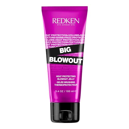 Redken Big Blowout Heat Protection Jelly Serum | Offers Shine and Texture | Frizz Control | Volume for Fine Hair | Blowdry Gel | For All Hair Types - 3.4 Fl Oz (Pack of 1)